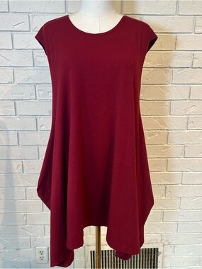 Bryn Walker Red Zia Swing Tunic Dress Womens M